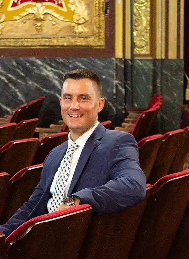 Vice President in theater setting, representing Starkweather & Shepley's expertise in entertainment industry risk management.