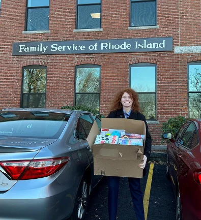 Donation delivery at Family Service of Rhode Island supported by Starkweather & Shepley Charitable Fund.