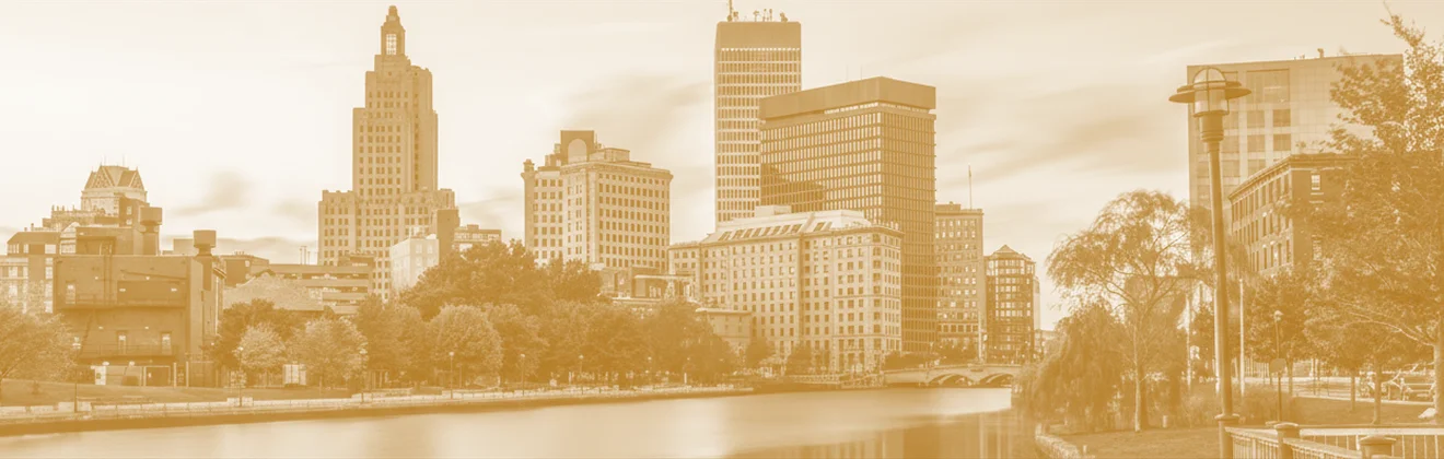 Providence skyline representing Starkweather & Shepley's Rhode Island insurance expertise and local community support.